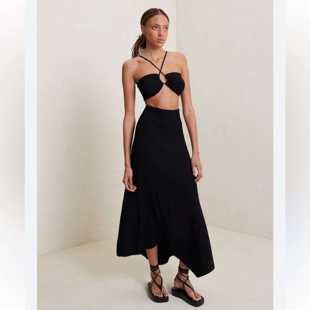 A.L.C. Jaimie skirt Black midi Maxi ribbed stretch NWT XL